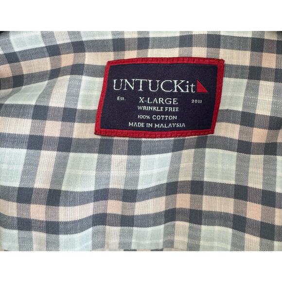 UNTUCKit Shirt Mens Size XL Multicolor Plaid Pocket LS Wrinkle Free Cotton - Picture 5 of 7